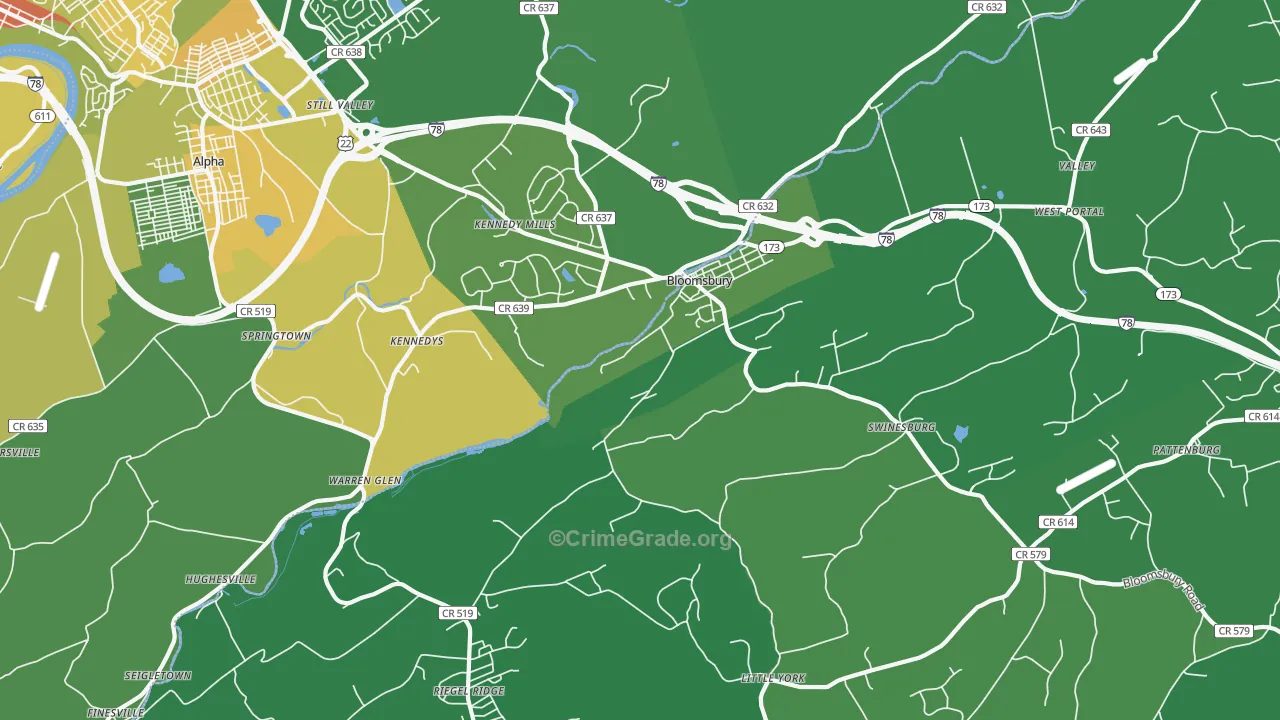 08804, NJ Map of Drug-Related Crime Rates