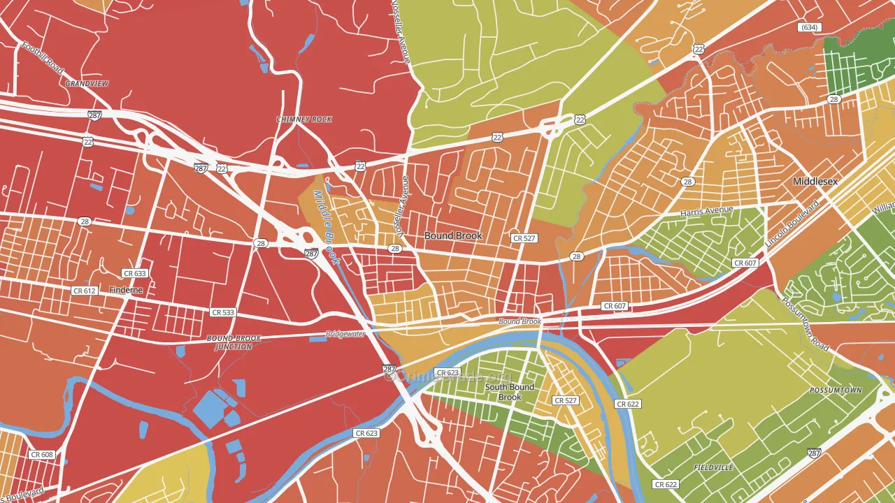 08805, NJ Map of Drug-Related Crime Rates