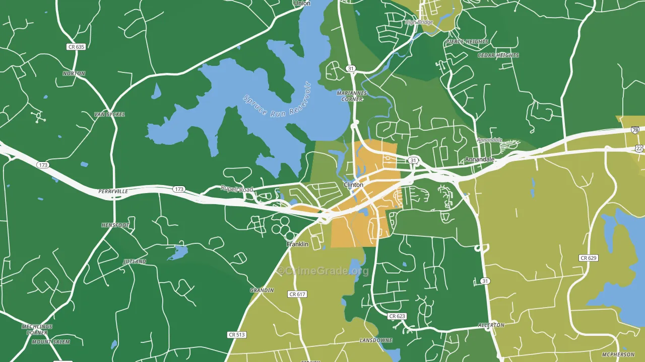08809, NJ Map of Drug-Related Crime Rates