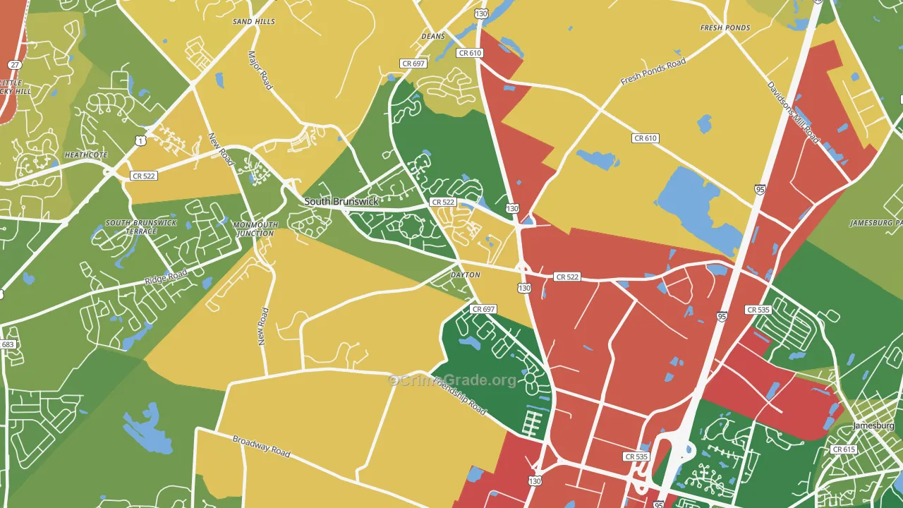 08810, NJ Map of Drug-Related Crime Rates