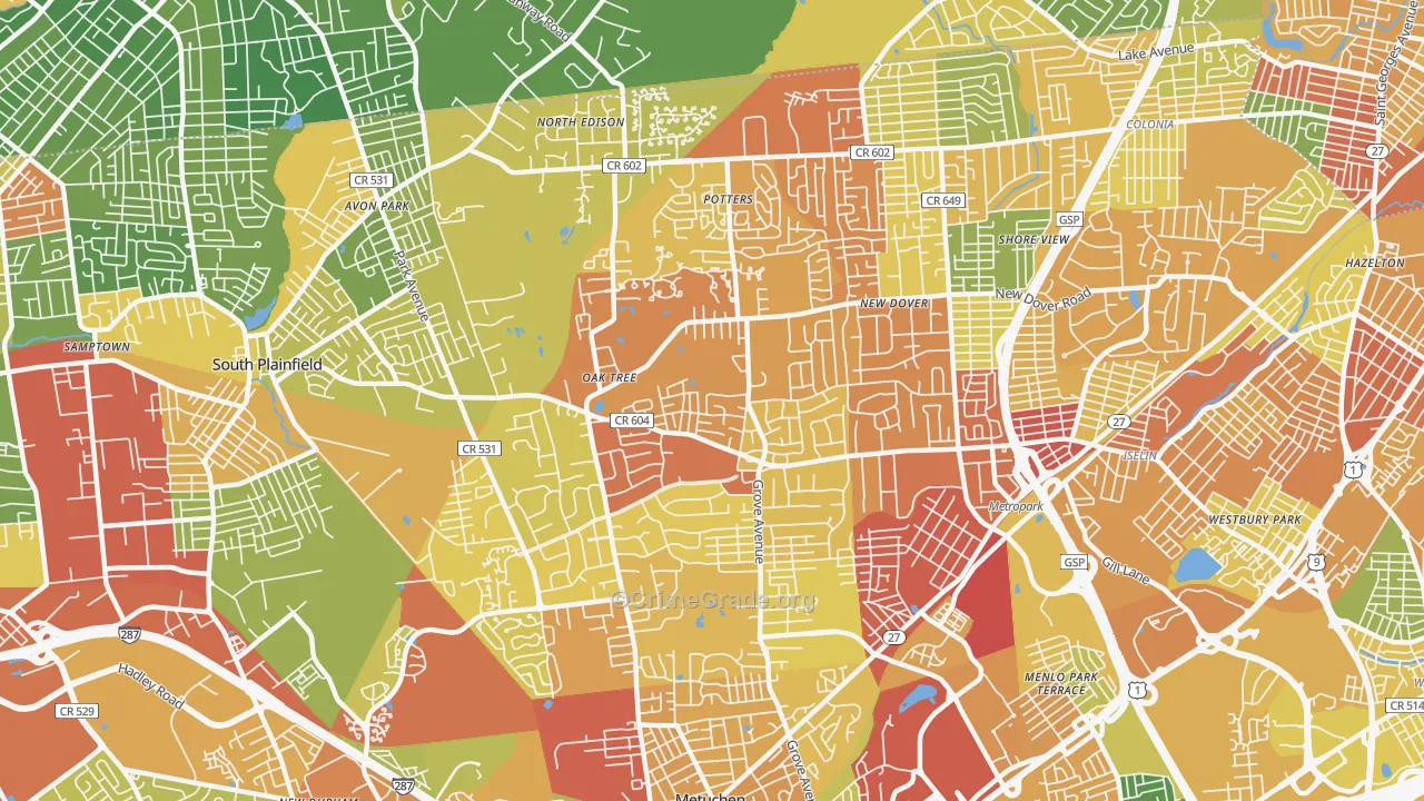 08820, NJ Map of Drug-Related Crime Rates