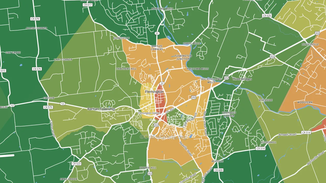 08822, NJ Map of Drug-Related Crime Rates