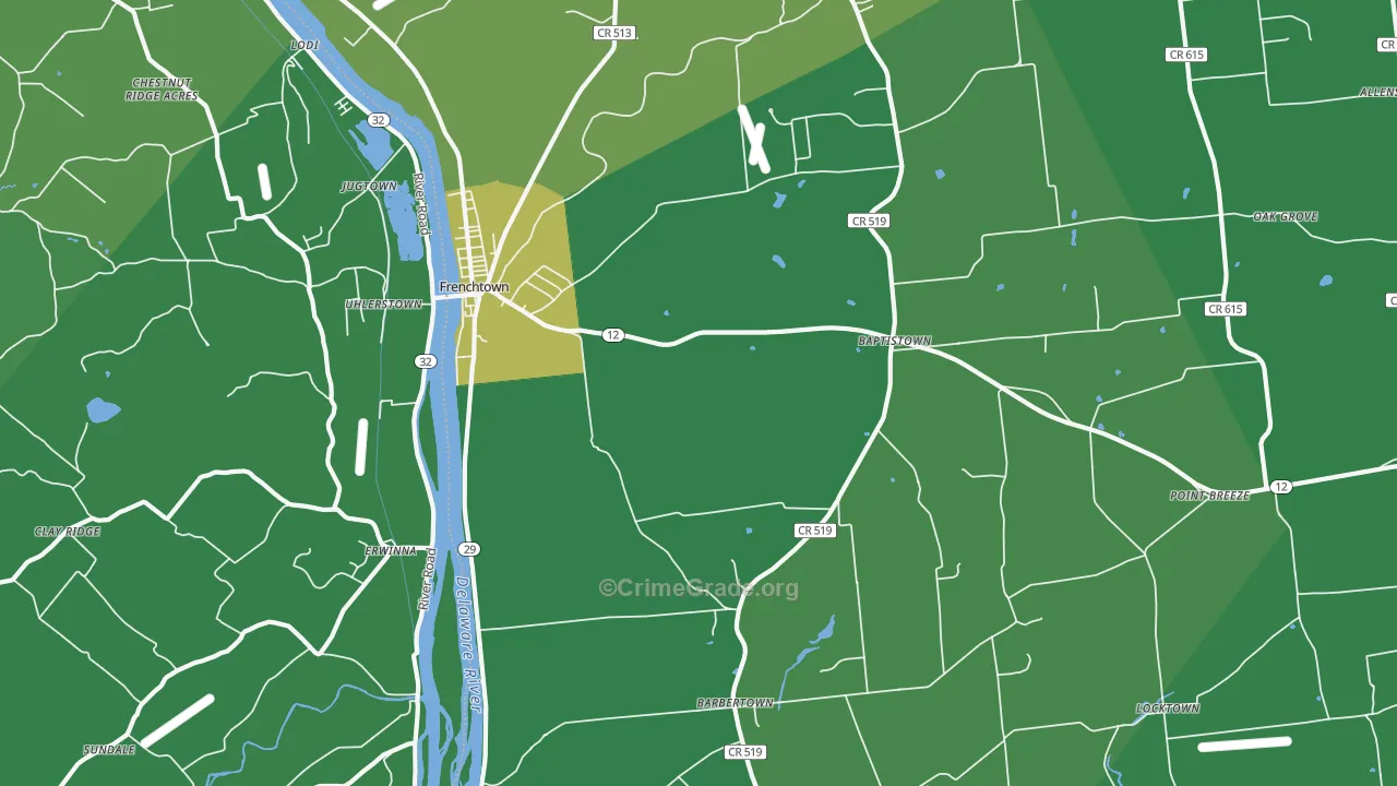 08825, NJ Map of Drug-Related Crime Rates