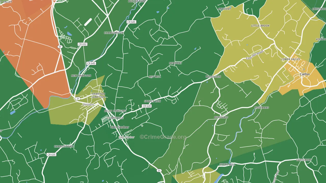 08826, NJ Map of Drug-Related Crime Rates