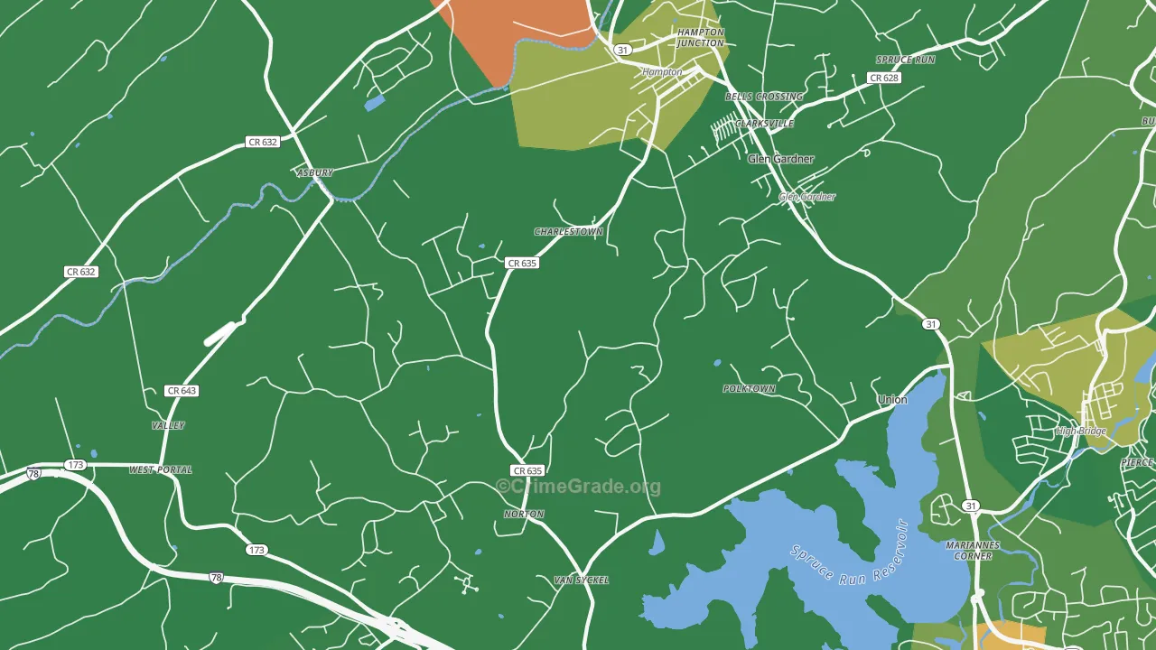 08827, NJ Map of Drug-Related Crime Rates