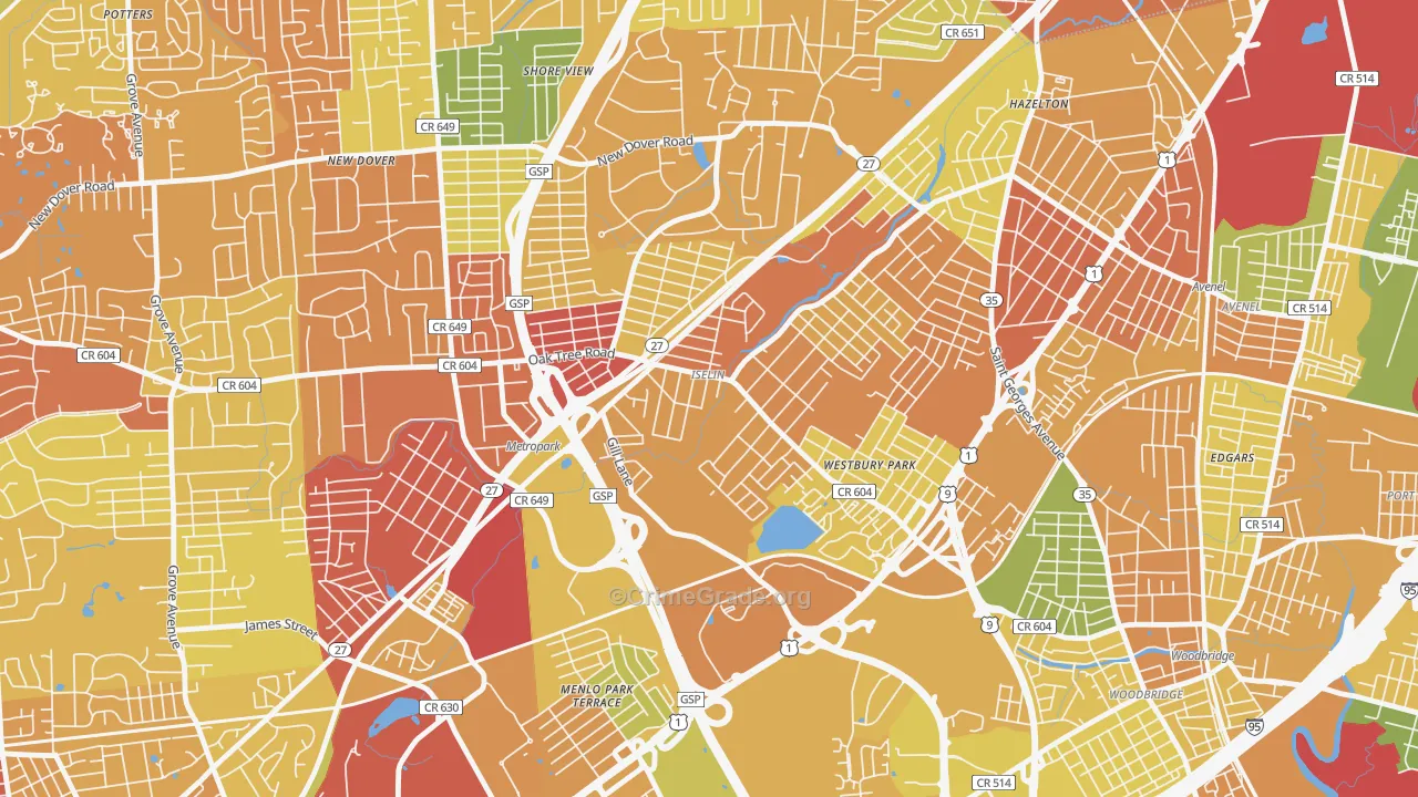 08830, NJ Map of Drug-Related Crime Rates