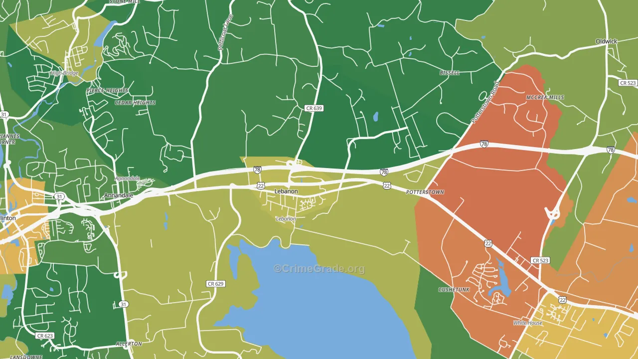 08833, NJ Map of Drug-Related Crime Rates