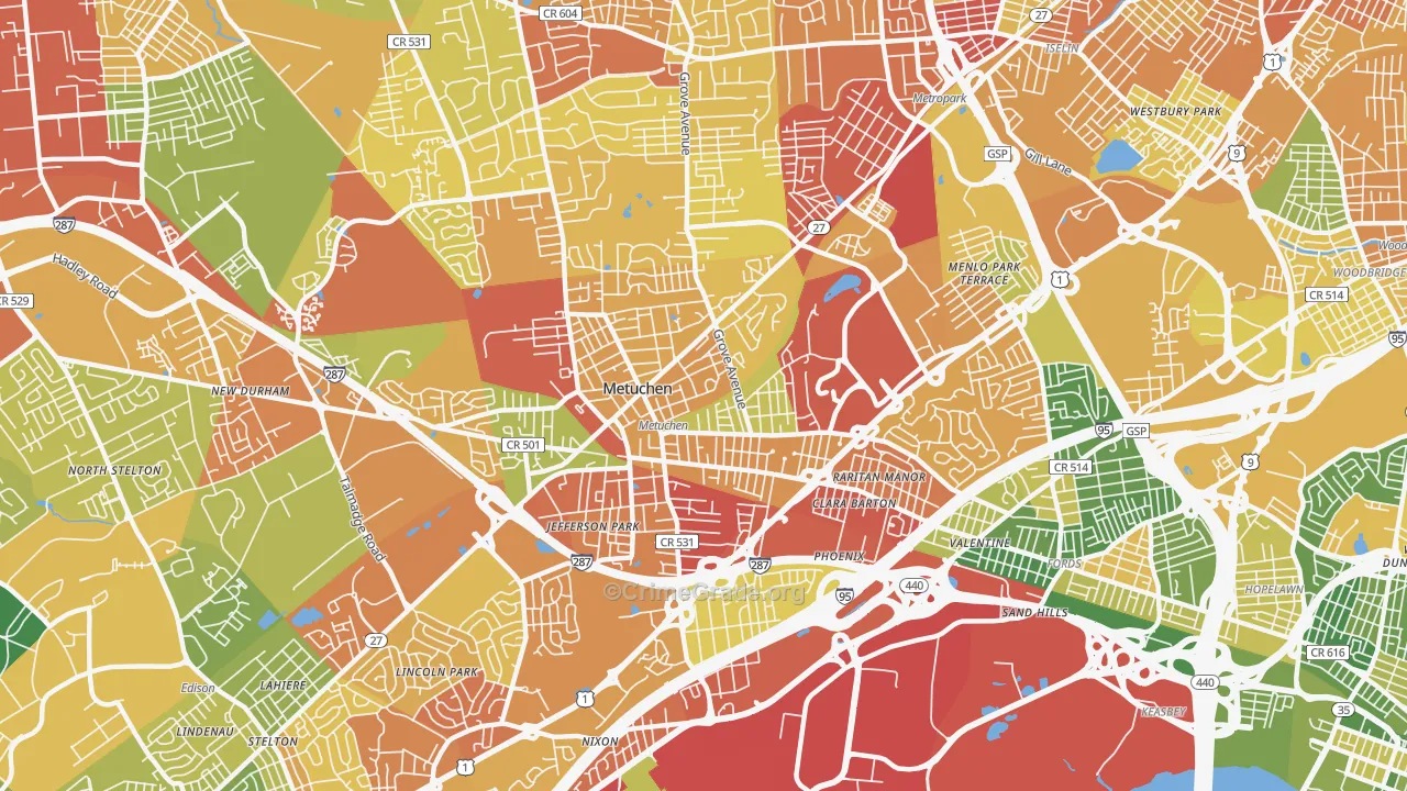 08840, NJ Map of Drug-Related Crime Rates