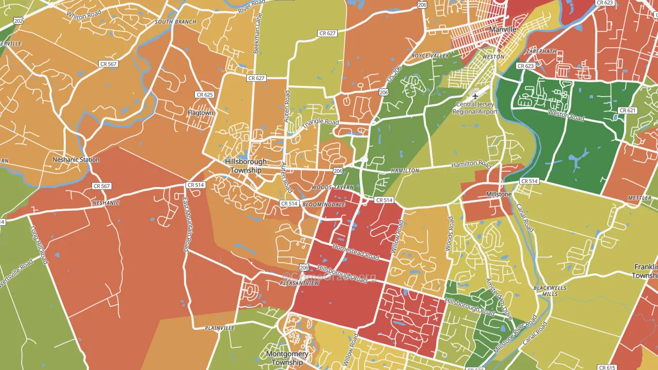 08844, NJ Map of Drug-Related Crime Rates