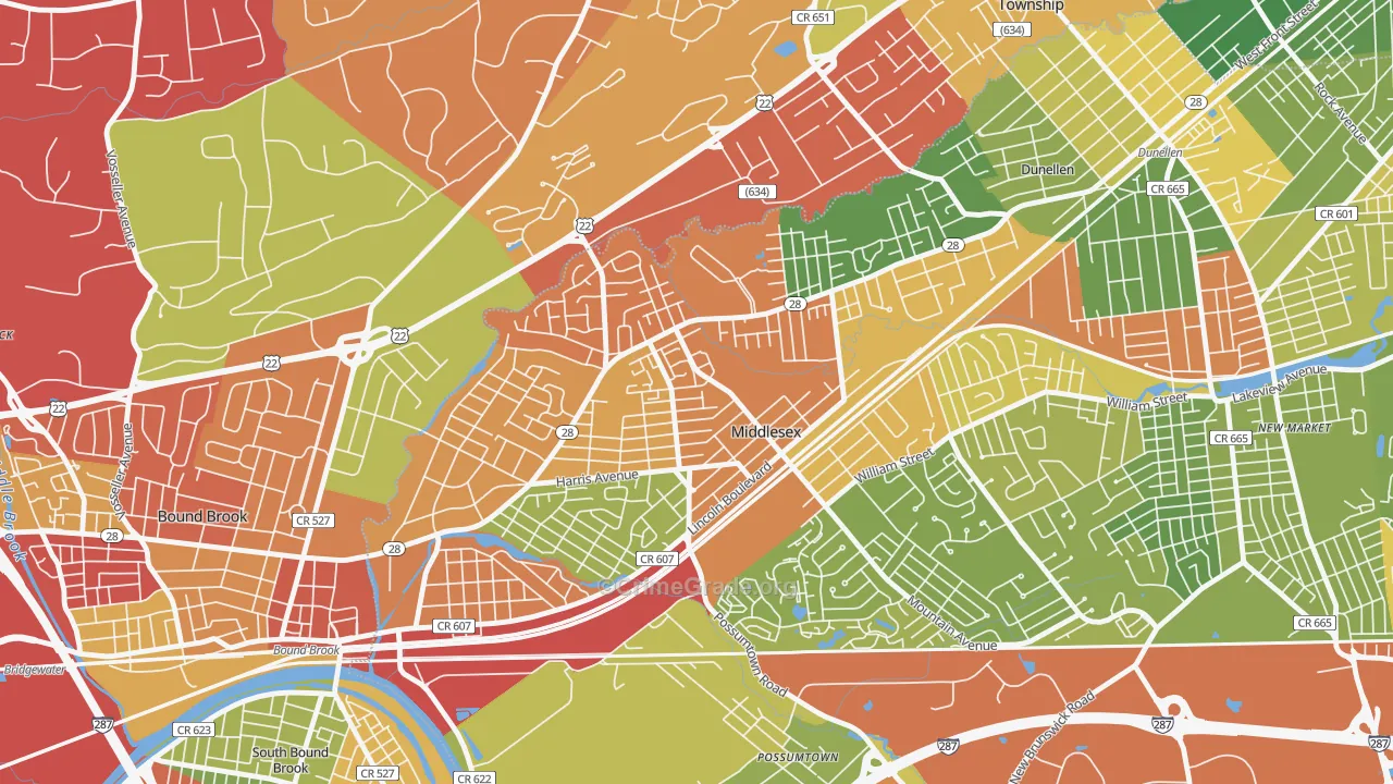 08846, NJ Map of Drug-Related Crime Rates