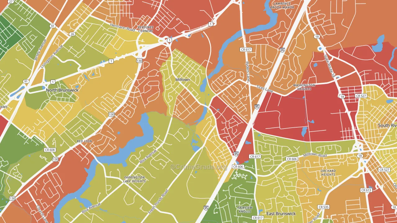 08850, NJ Map of Drug-Related Crime Rates