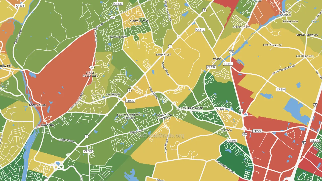 08852, NJ Map of Drug-Related Crime Rates