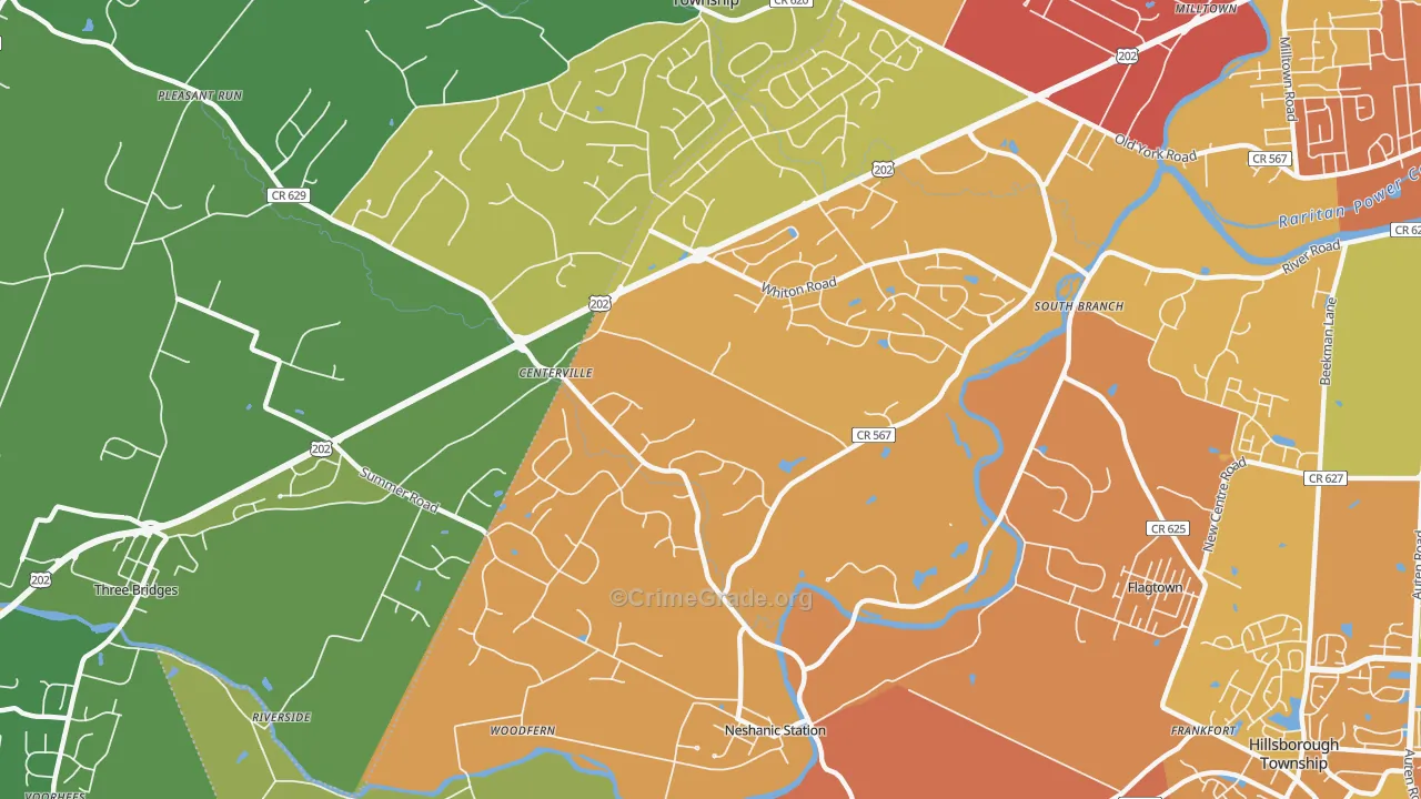 08853, NJ Map of Drug-Related Crime Rates
