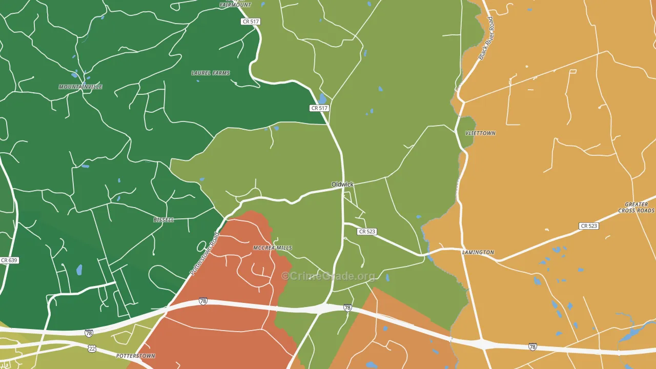 08858, NJ Map of Drug-Related Crime Rates