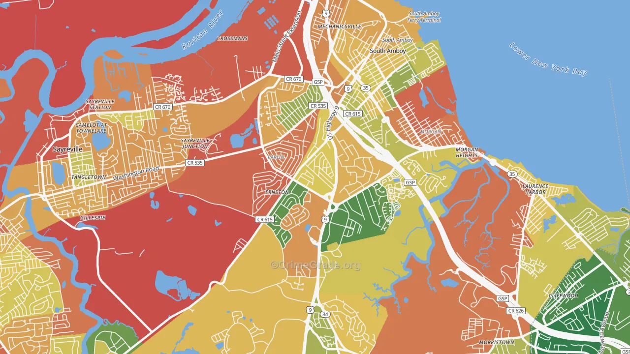 08859, NJ Map of Drug-Related Crime Rates