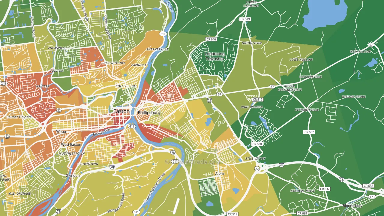08865, NJ Map of Drug-Related Crime Rates