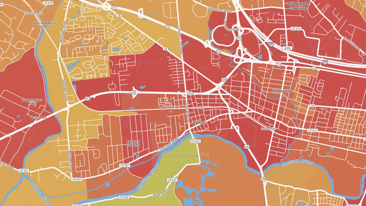 08869, NJ Map of Drug-Related Crime Rates