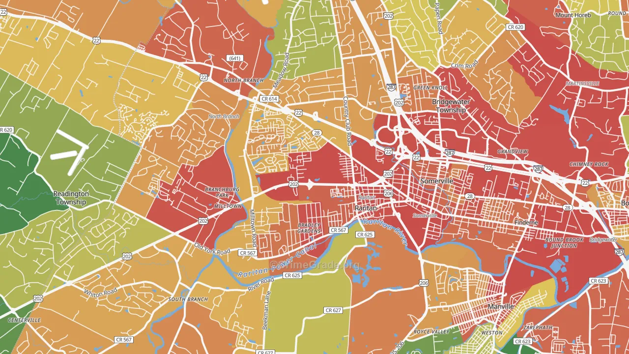 08876, NJ Map of Drug-Related Crime Rates