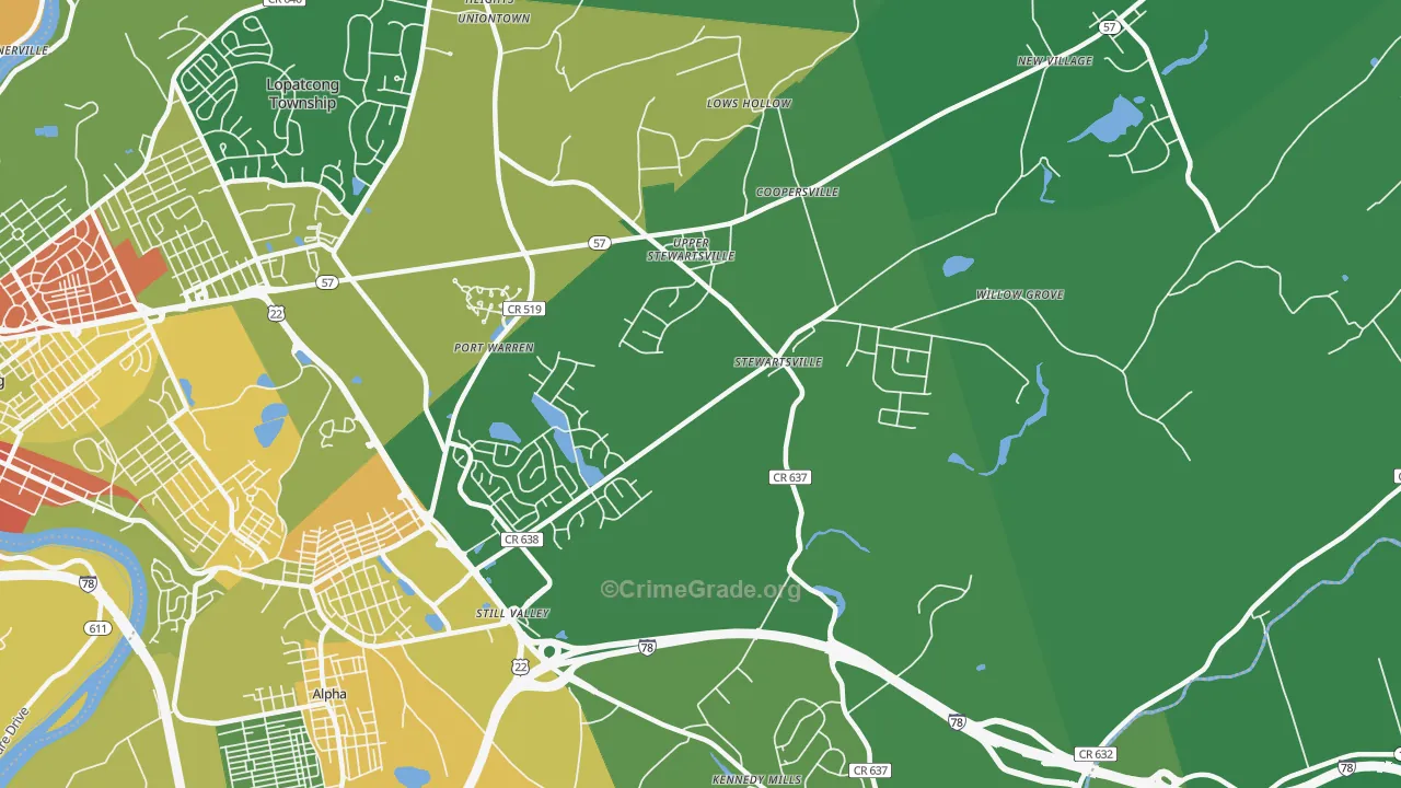 08886, NJ Map of Drug-Related Crime Rates