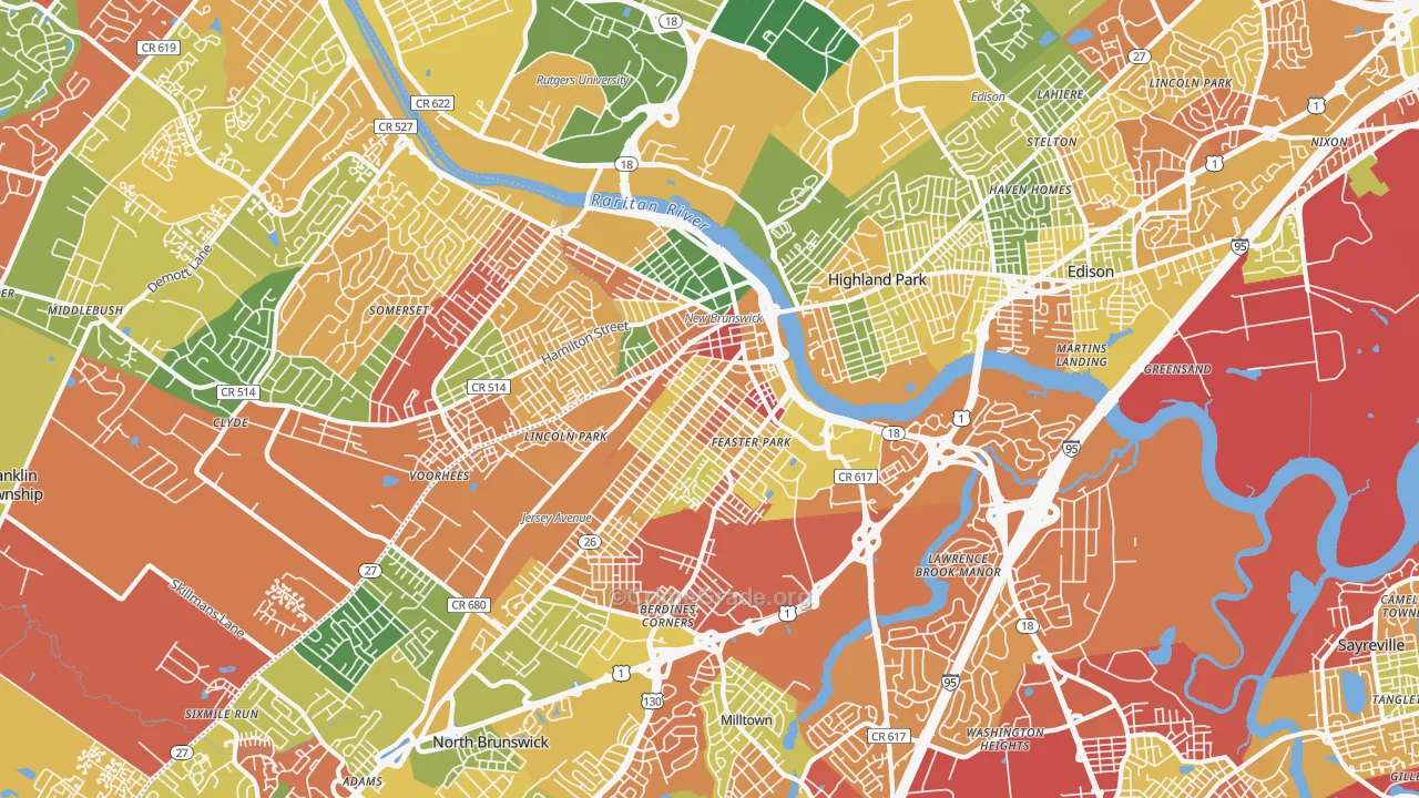 08901, NJ Map of Drug-Related Crime Rates