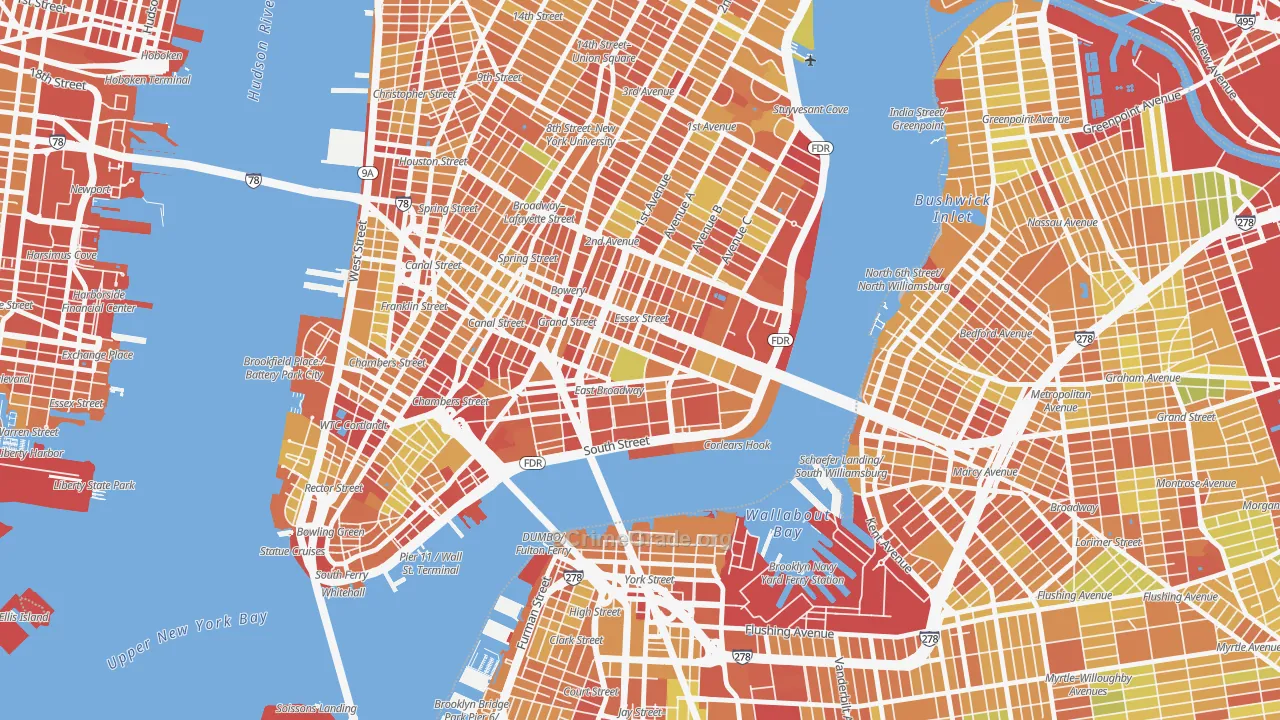 10002, NY Map of Drug-Related Crime Rates