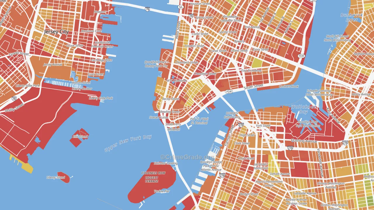 10005, NY Map of Drug-Related Crime Rates
