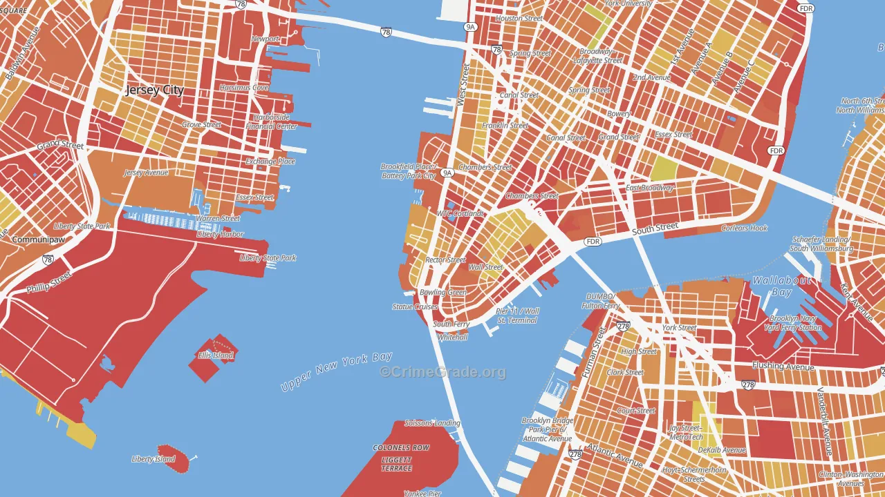 10006, NY Map of Drug-Related Crime Rates