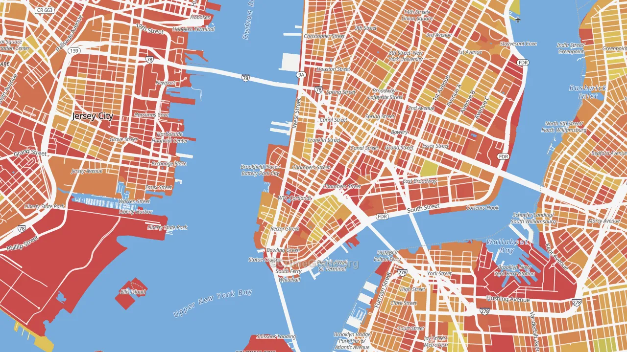 10007, NY Map of Drug-Related Crime Rates