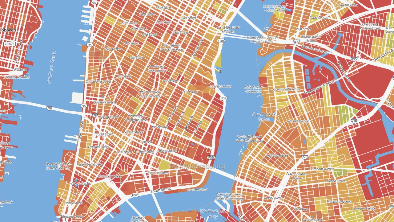 10009, NY Map of Drug-Related Crime Rates