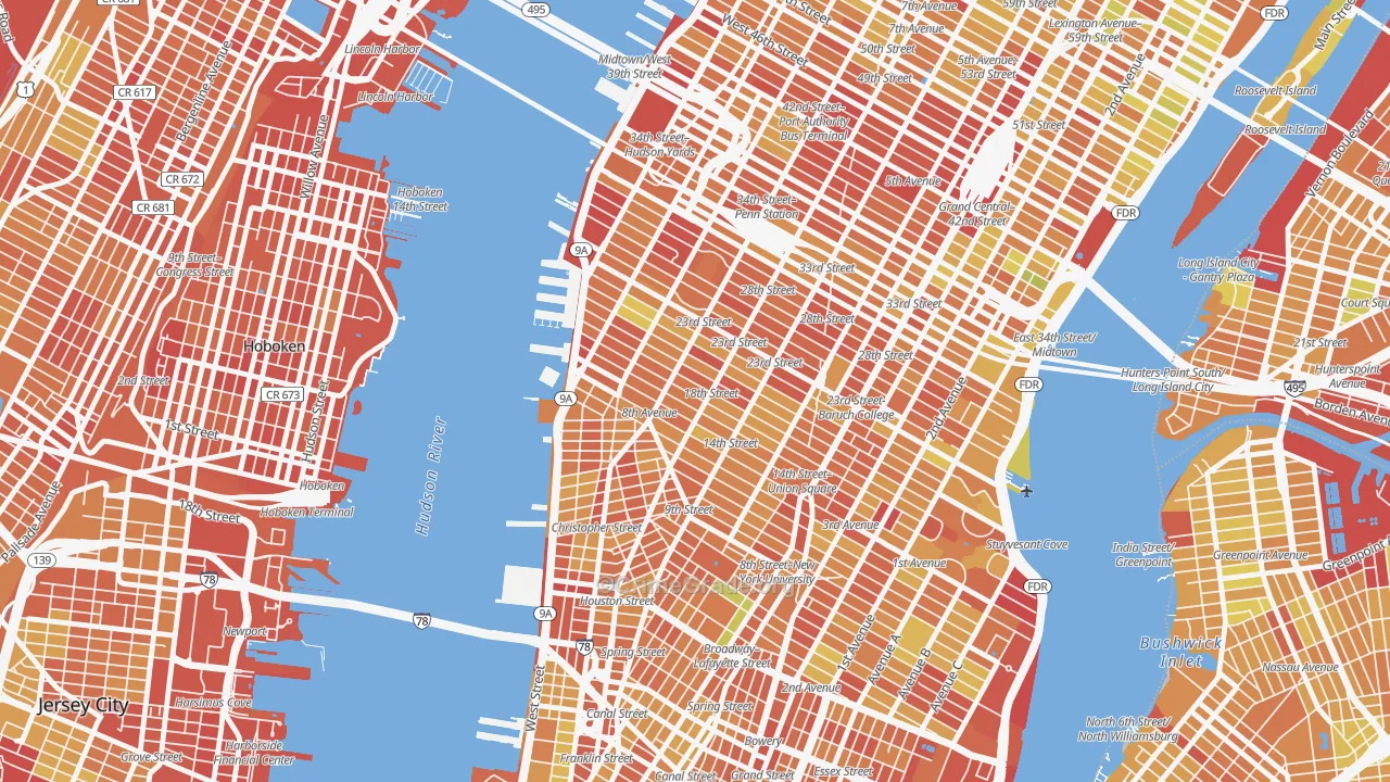 10011, NY Map of Drug-Related Crime Rates