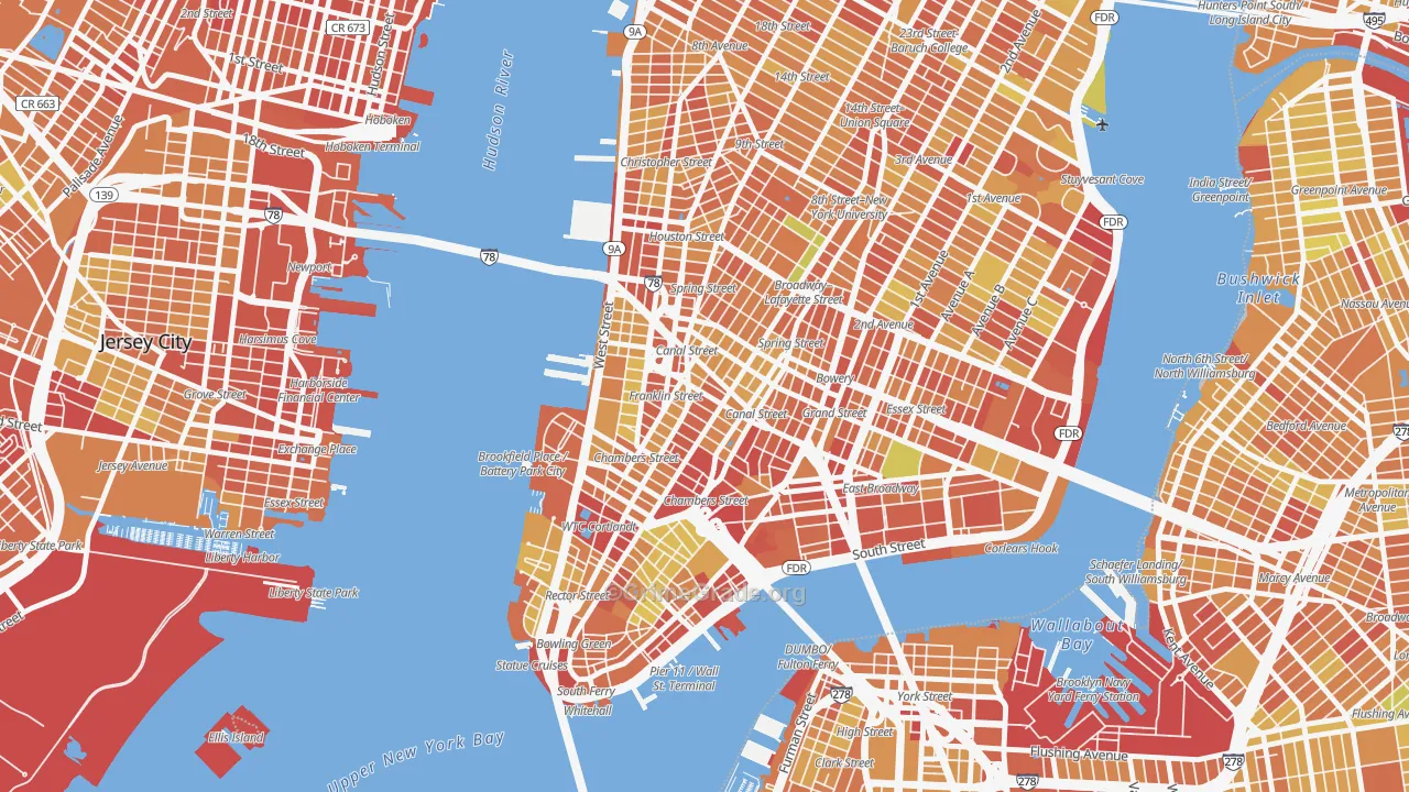 10013, NY Map of Drug-Related Crime Rates