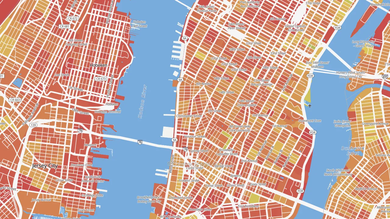 10014, NY Map of Drug-Related Crime Rates