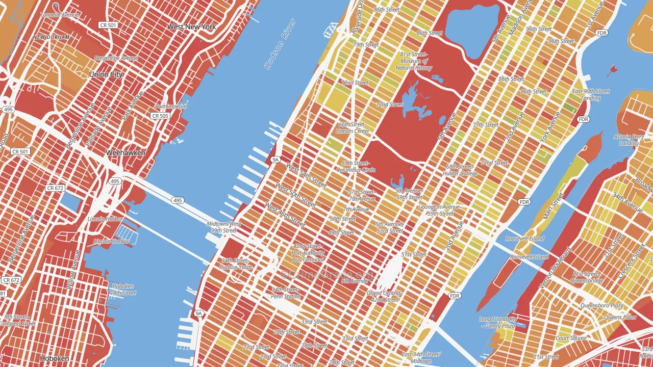 10019, NY Map of Drug-Related Crime Rates