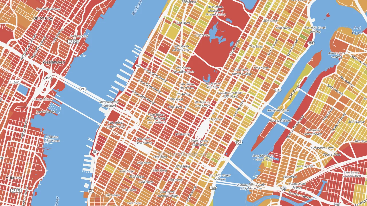 10020, NY Map of Drug-Related Crime Rates