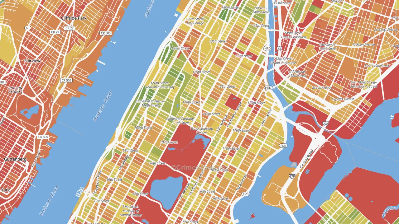 10026, NY Map of Drug-Related Crime Rates