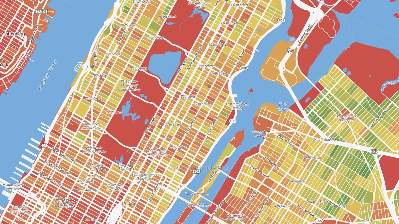 10028, NY Map of Drug-Related Crime Rates