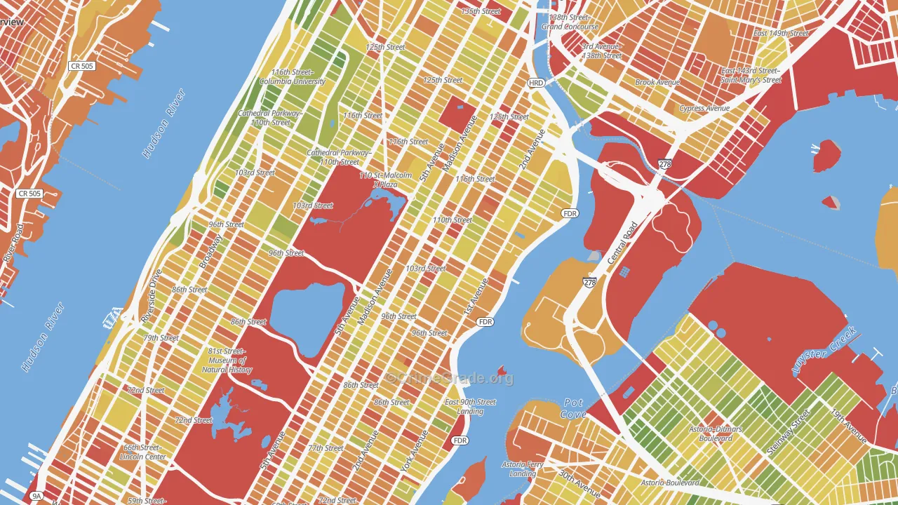 10029, NY Map of Drug-Related Crime Rates