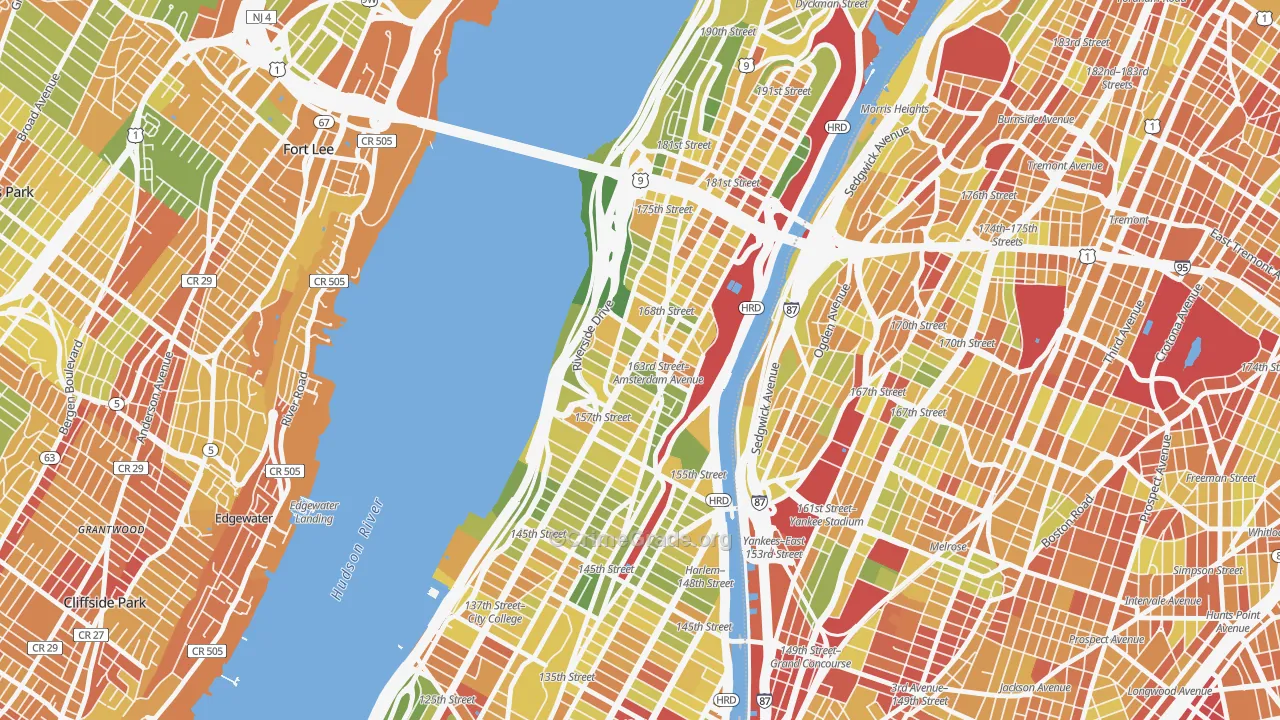 10032, NY Map of Drug-Related Crime Rates