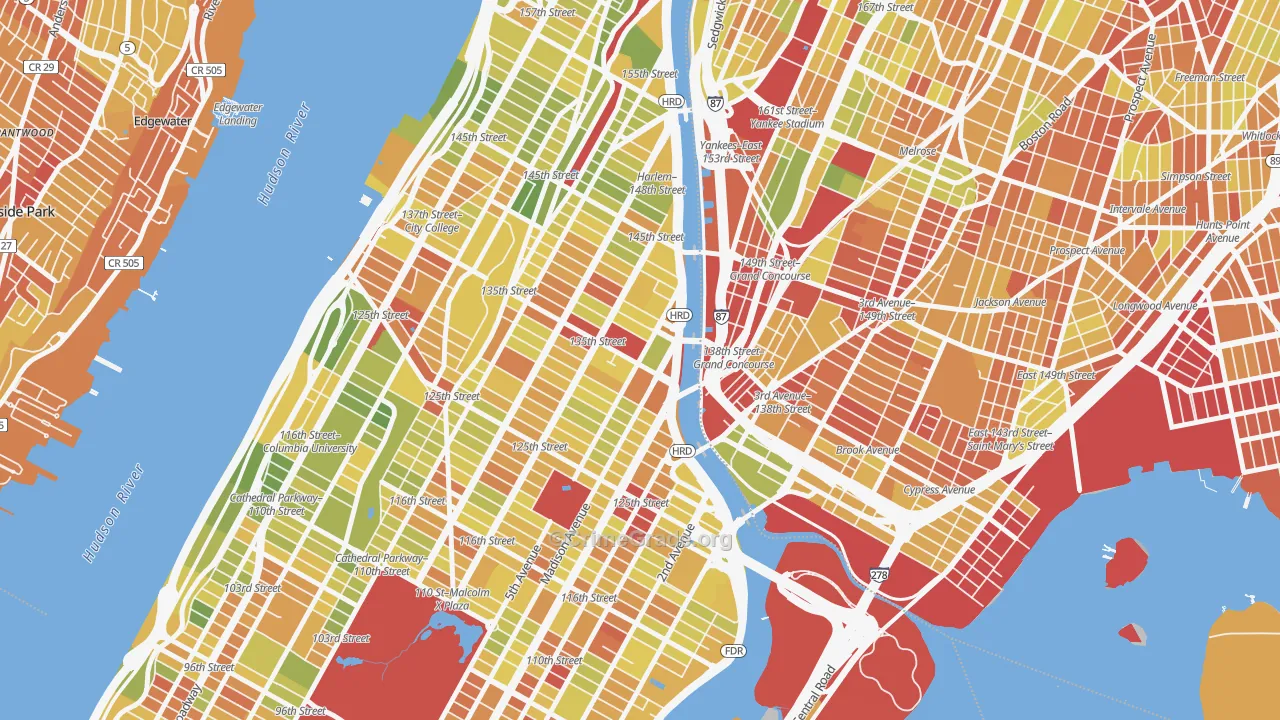 10037, NY Map of Drug-Related Crime Rates