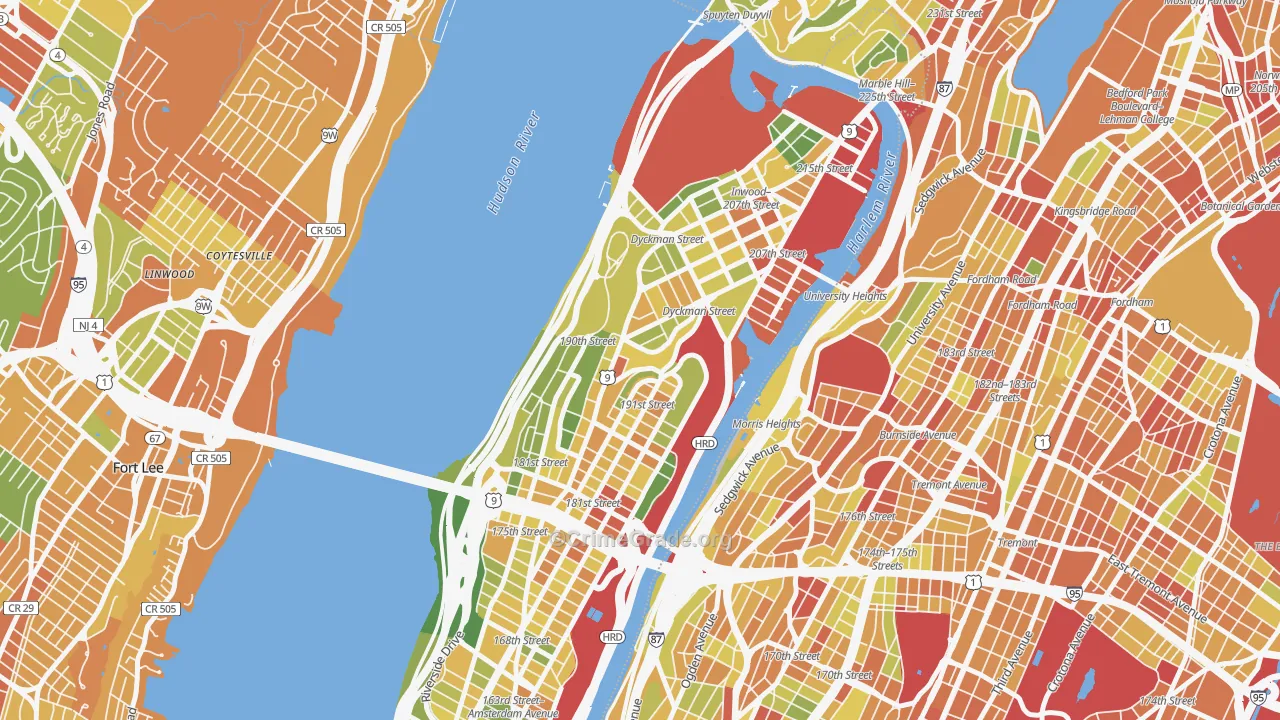 10040, NY Map of Drug-Related Crime Rates