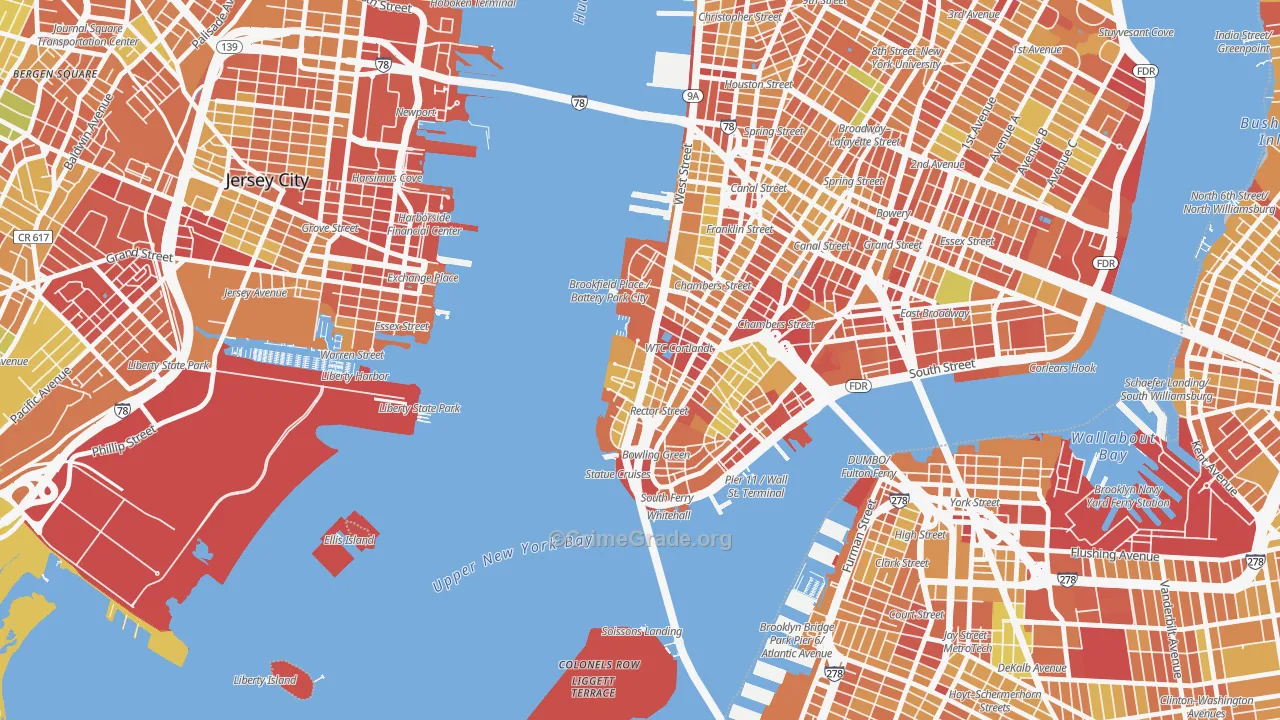 10281, NY Map of Drug-Related Crime Rates