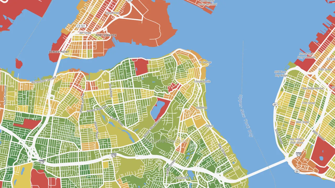 10301, NY Map of Drug-Related Crime Rates