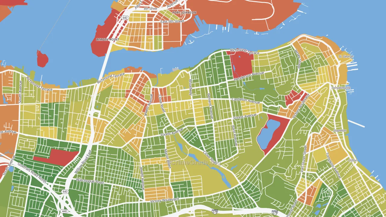 10310, NY Map of Drug-Related Crime Rates