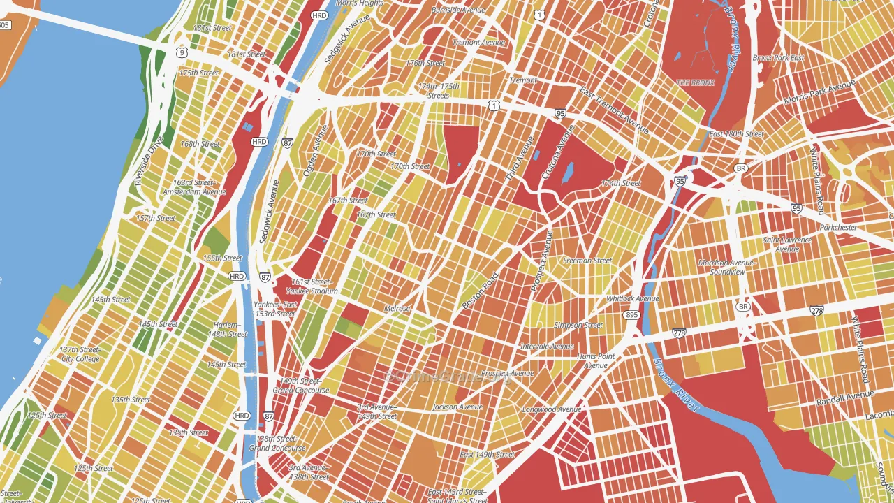 10456, NY Map of Drug-Related Crime Rates