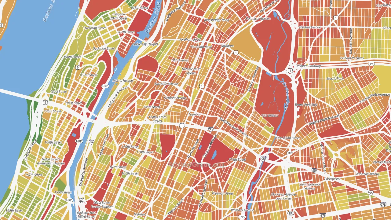 10457, NY Map of Drug-Related Crime Rates