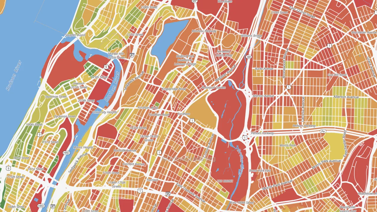10458, NY Map of Drug-Related Crime Rates