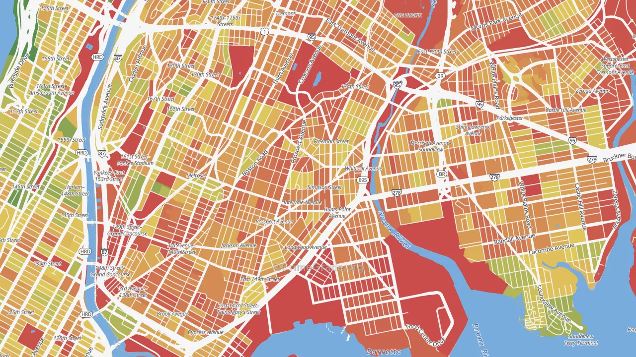 10459, NY Map of Drug-Related Crime Rates
