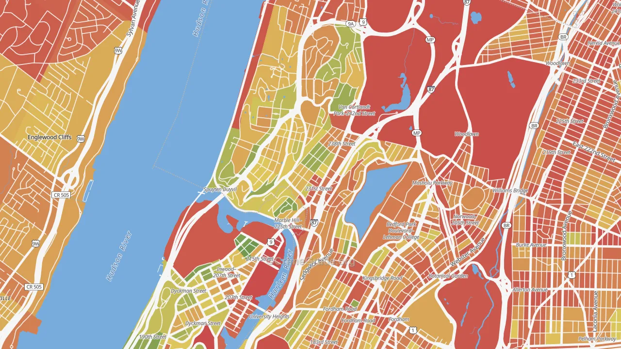 10463, NY Map of Drug-Related Crime Rates