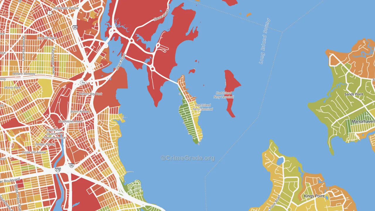 10464, NY Map of Drug-Related Crime Rates