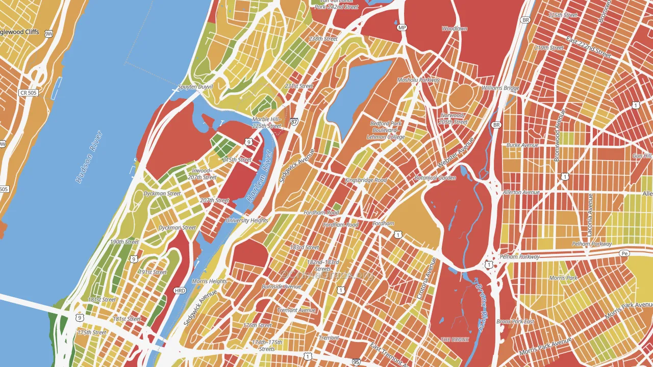 10468, NY Map of Drug-Related Crime Rates
